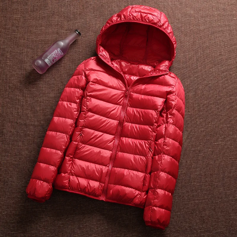 8XL Women White Duck Down Jackets 6XL 5XL Female Ultra Light Duck Down Coats Autumn Winter Warm Hooded Hiking Outwear Portable 4