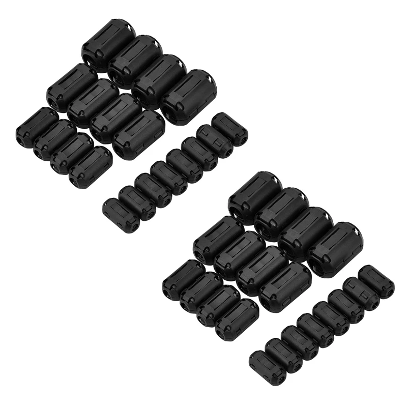 

40 Pieces Clip-On Ferrite Ring Core RFI EMI Noise Suppressor Cable Clip For 3Mm/5Mm/7Mm/9Mm/13Mm Diameter Cable, Black