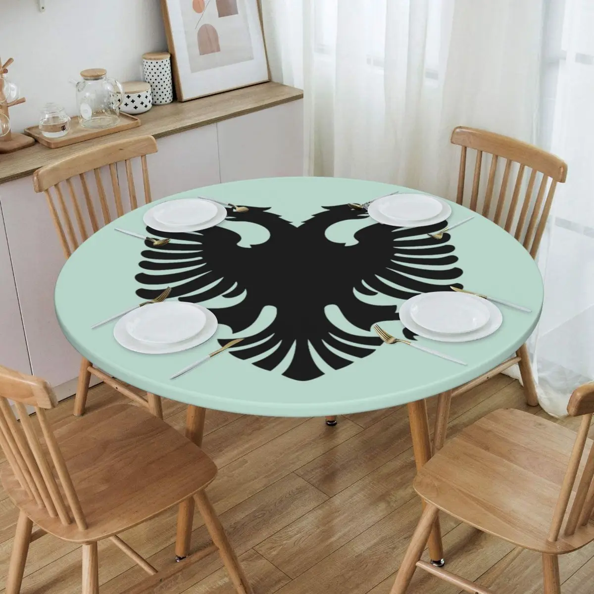 

Round Round Table Cloth Tablecloth Fit 40"-44" Elastic Edge Table Cloth Albanian Pride Table Covers