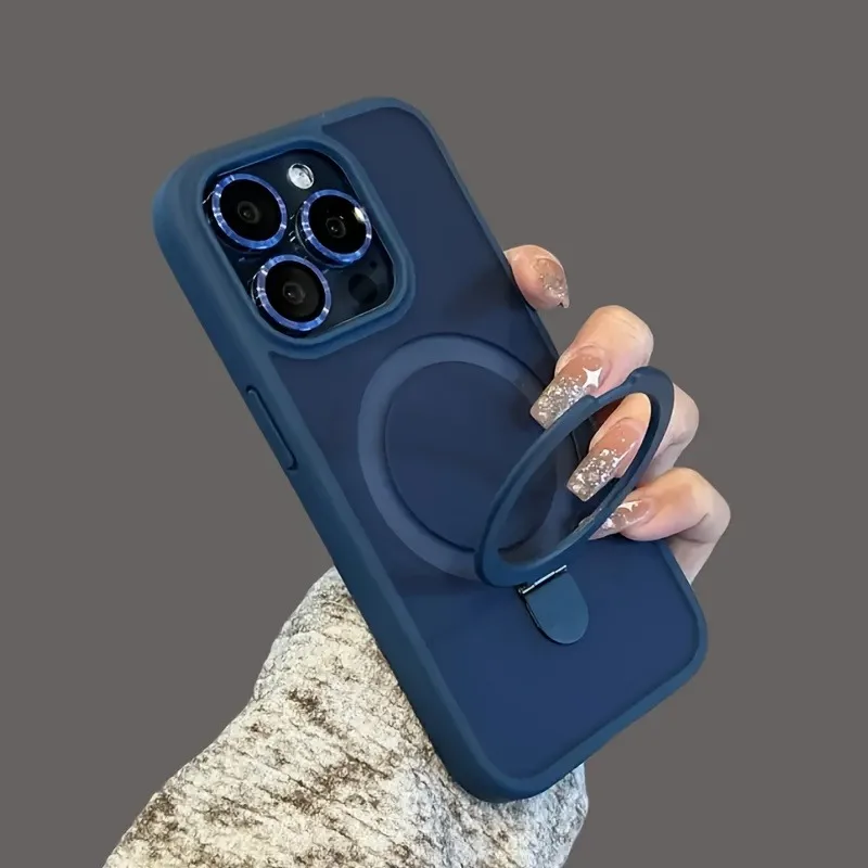 Luxury Magnetic Holder Armor Shockproof Wireless Charging Phone Case for