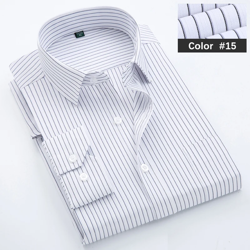 Men's Classic Blue Striped Long Sleeve Casual Shirt