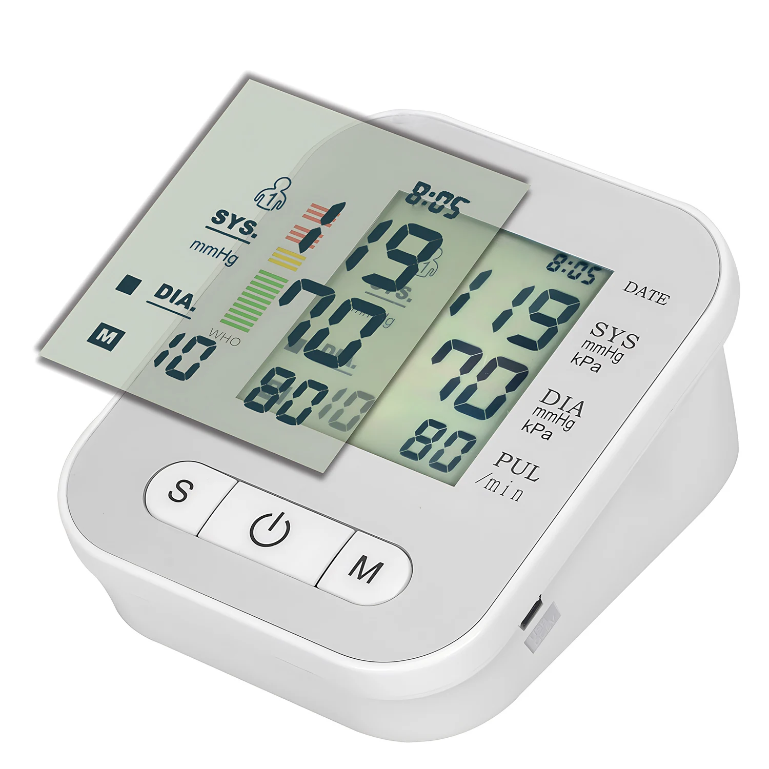 Blood Pressure Monitor Upper Arm Automatic Tonometer Digital Blood Pressure Meter BP Medical Sphygmomanometer LCD & Cuff Medical