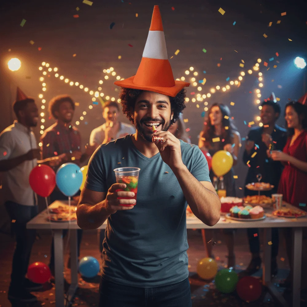 Karneval Faltbarer Verkehrskegel-Hut, Verkleidungs-Maskerade-Party-Kopfbedeckung, Rollenspiel für alle Altersgruppen, Halloween-Kostüm, lustiger Hut für Showpartys – Detail 9
