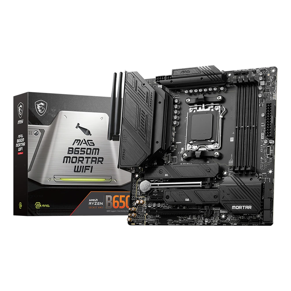 Nuova Scheda Madre Da Gioco Msi Mag B650M Mortaio Wifi Am5, Ddr5 Pcie 4.0, M.2, Hdmi/Dp, Wi-Fi 6E, Processori Amd Ryzen Serie 7000