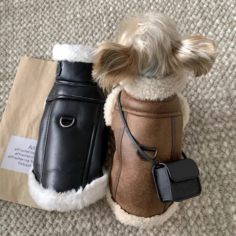 Winter Warmer Hundemantel Fleece-Gefütterte Ärmellose Jacke mit Zugstoppverschluss für Kleine Hunde Teddy Einfarbige Wattierte Baumwollweste – Detail 2