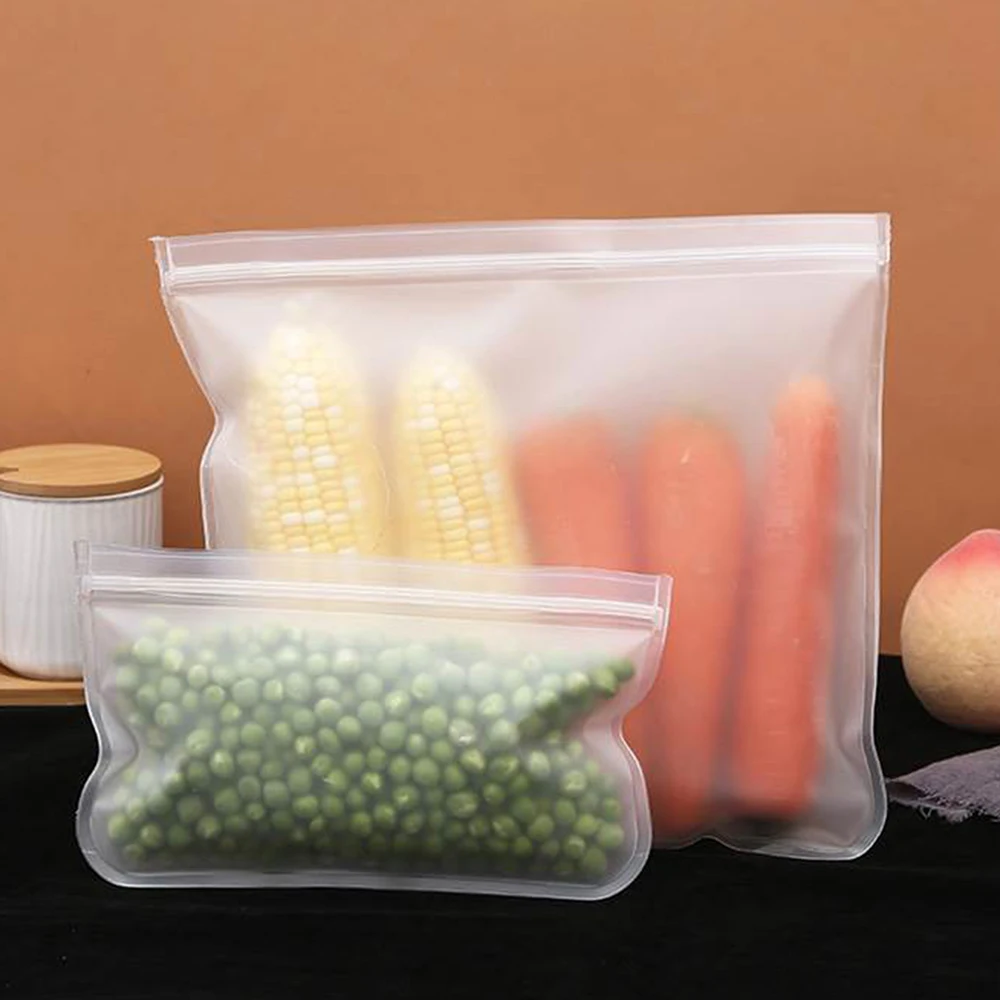 4PCS Thickened Sealed Peva Food Preservation Ziplock Bag, Suitable For Refrigeration, Classification Storage Bag