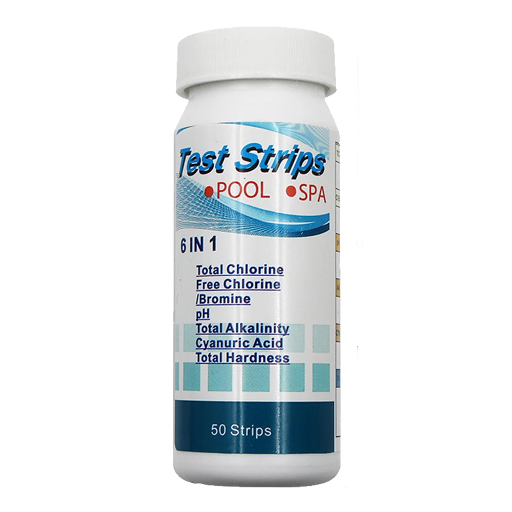 50/100 pz Multiuso 6 in 1 Strisce Reattive PH Cloro SPA Piscina Acqua Tester Pape Cloro/PH/Bromina Misura di Carta