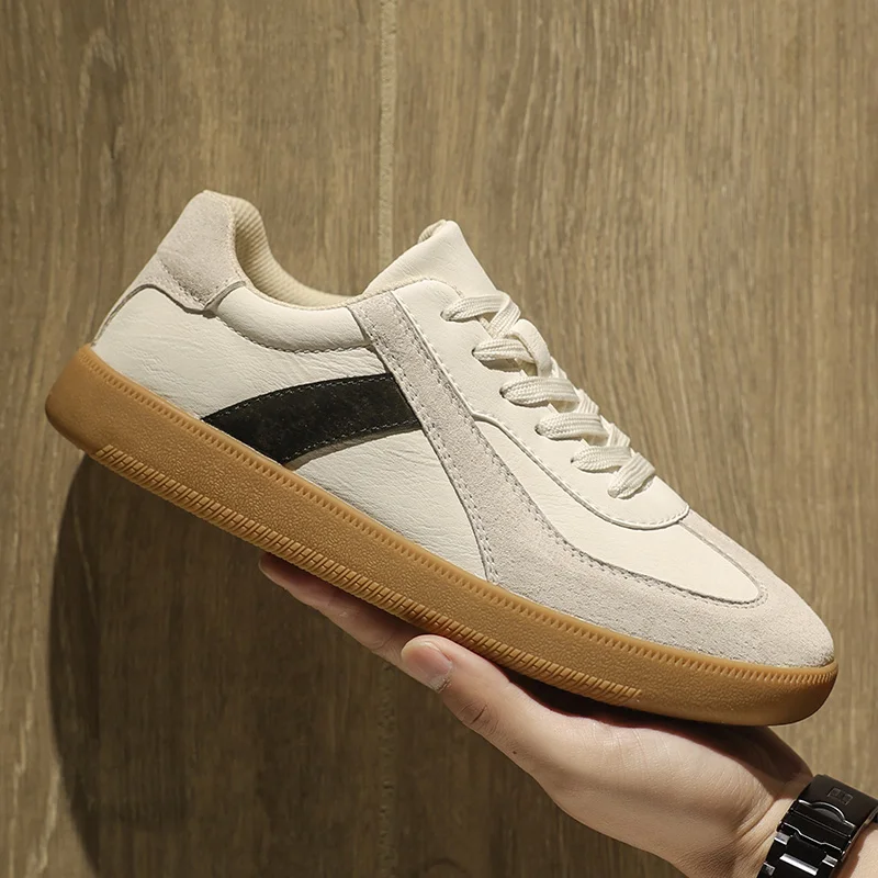 Minimalist Leather Men's Sneakers Lightweight Lace-Up Male Walking Shoes Versatile Tenis Masculino Outdoor Skateboard Footwear