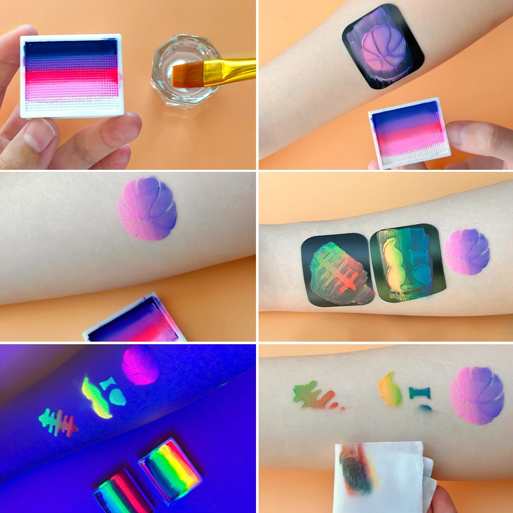 8G 12 Color Water Monochromatic Face Body Painting Palette Festive Washable face and body paint Makeup Costume Body Partie 5