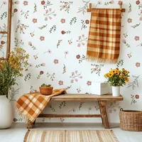 Boho Style Flowers Leaves Watercolor Wall Sticker Nursery Vinyl Wall Art Decals for Living Room Bedroom Kids Room Home Decor 6