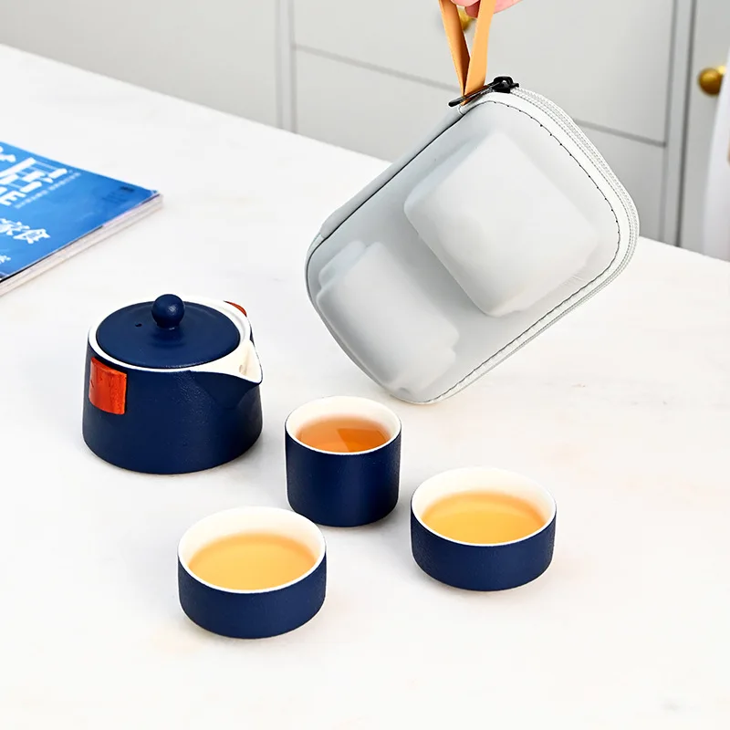 

Outdoor Travel Portable Expresso Cup One Pot Three Cups Tea Set Business Real Estate Live Giveaway Companion Gift