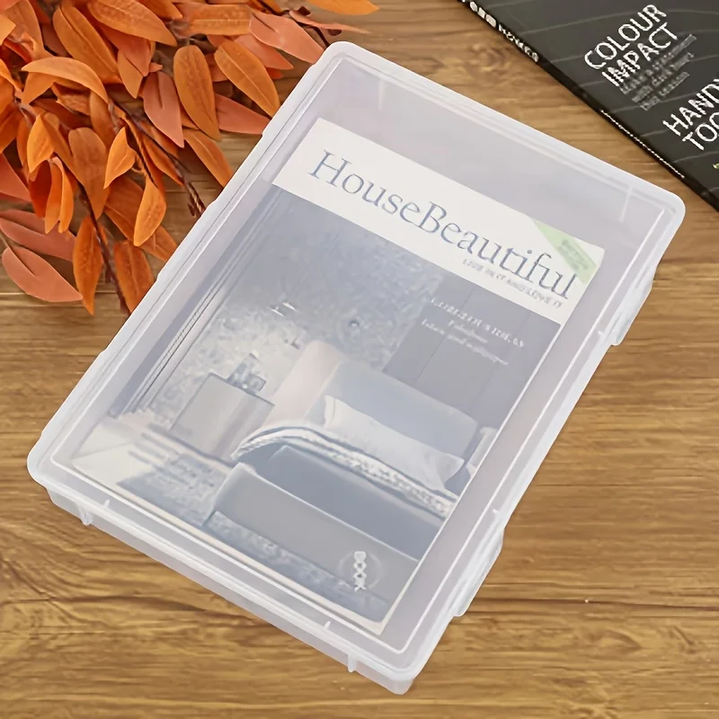 Scatola di plastica trasparente con coperchio per organizzare documenti - immagine 3