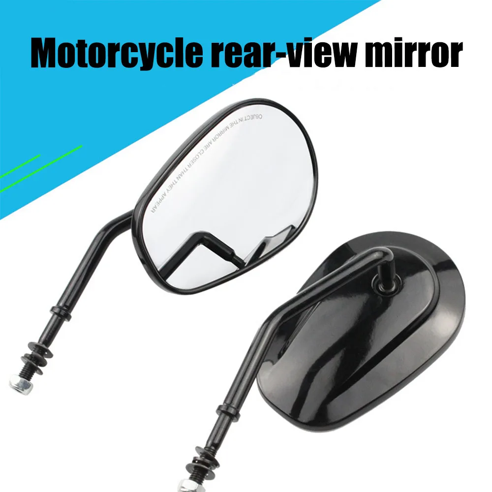 Universal 8mm Rear View Side Mirrors For Harley Touring Road King Street Glide E - Foto 7