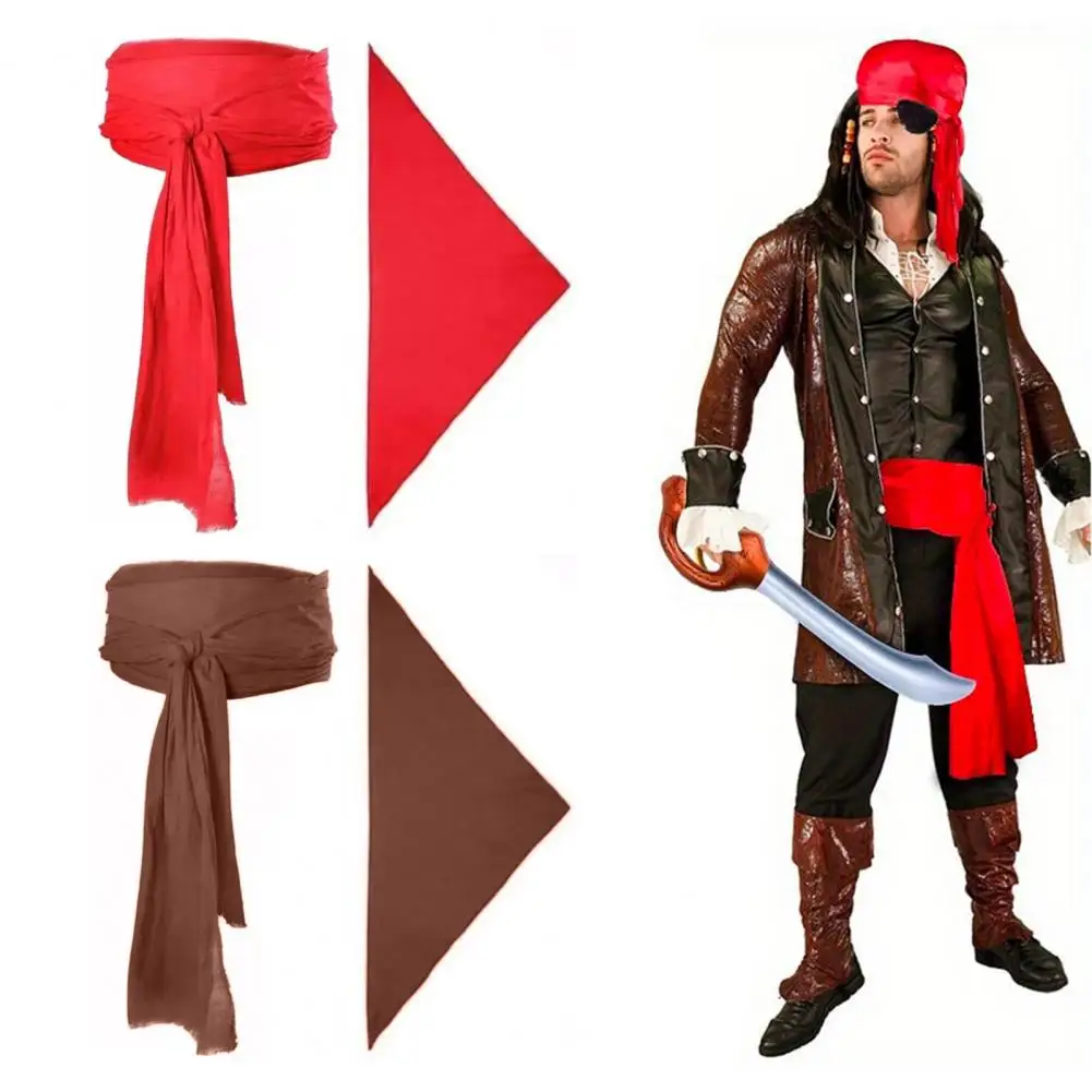 Pirate Costume Pirate Themed Headscarf Belt Set Lightweight Cosplay Costume Parties Halloween Christmas Stage Shows Prop cosplay costume men festival costume set
