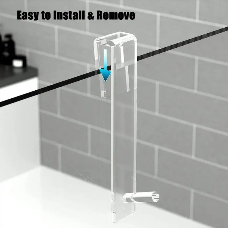 1PCS Shower Door Hook Over Glass Door Towel Rack Acrylic Drilling Free Towel Holder Storage Hanger for Bathroom Accessories 4 colors towel racks over door towel rack bar hanging holder bathroom kitchen cabinet shelf rack mounted wall hook door hanger