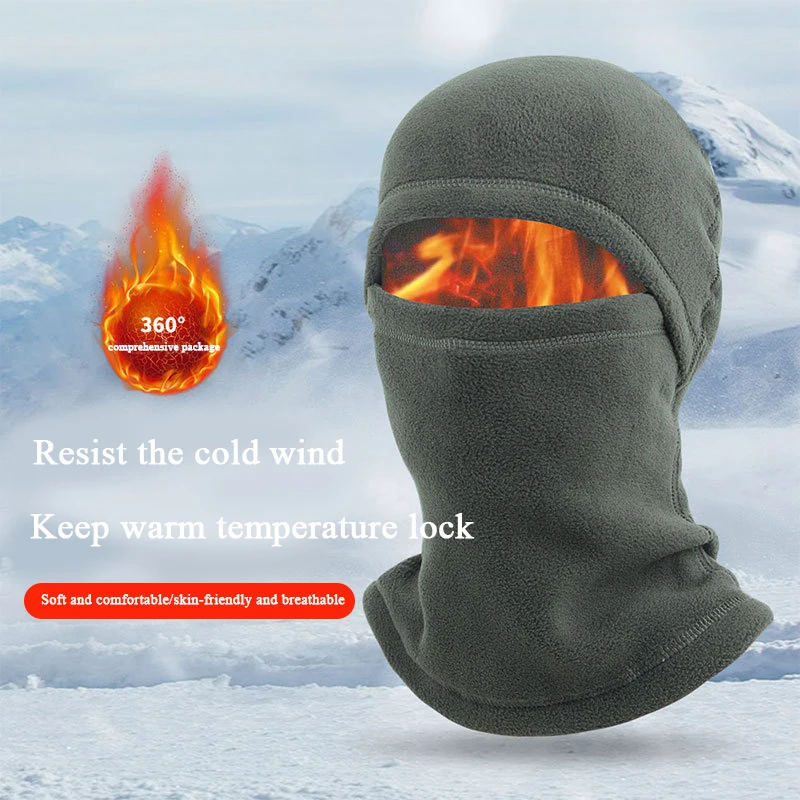 

Winter Fleece Hat and Scarf Set Thermal Head Cover Tactical Warm Balaclava Face Mask Neck Warmer Sport Cycling Ski Scarf Hat
