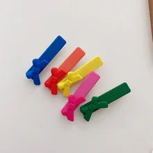 

New Sweet All-match Hyun Ya Style Solid Color Bow Bangs Seaside Clip Girl Heart All-match Stacked Hairpin Hair Accessories