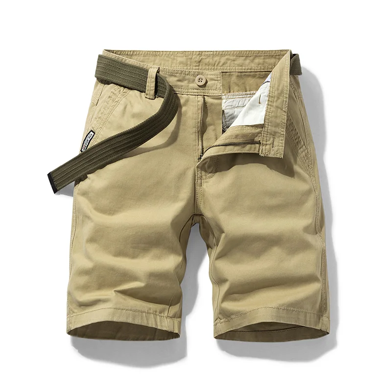 Cotton Shorts Men Summer 100% Cotton Solid Casual Business Social Bermudas Loose Jogging Shorts