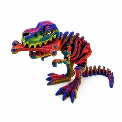 Articulated T - Rex Skeleton Dinosaur Toy with Bone Accessories, Multi - Color Gradient, Festive Gift Edition (Yellow Large T Rex)