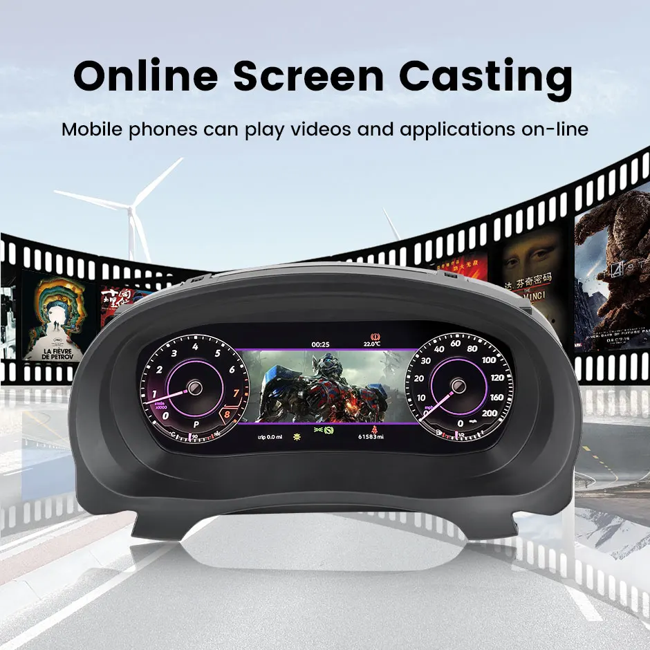 12.5 Inch Digital Dashboard Monitor for Volkswagen Golf 6/7 and Golf