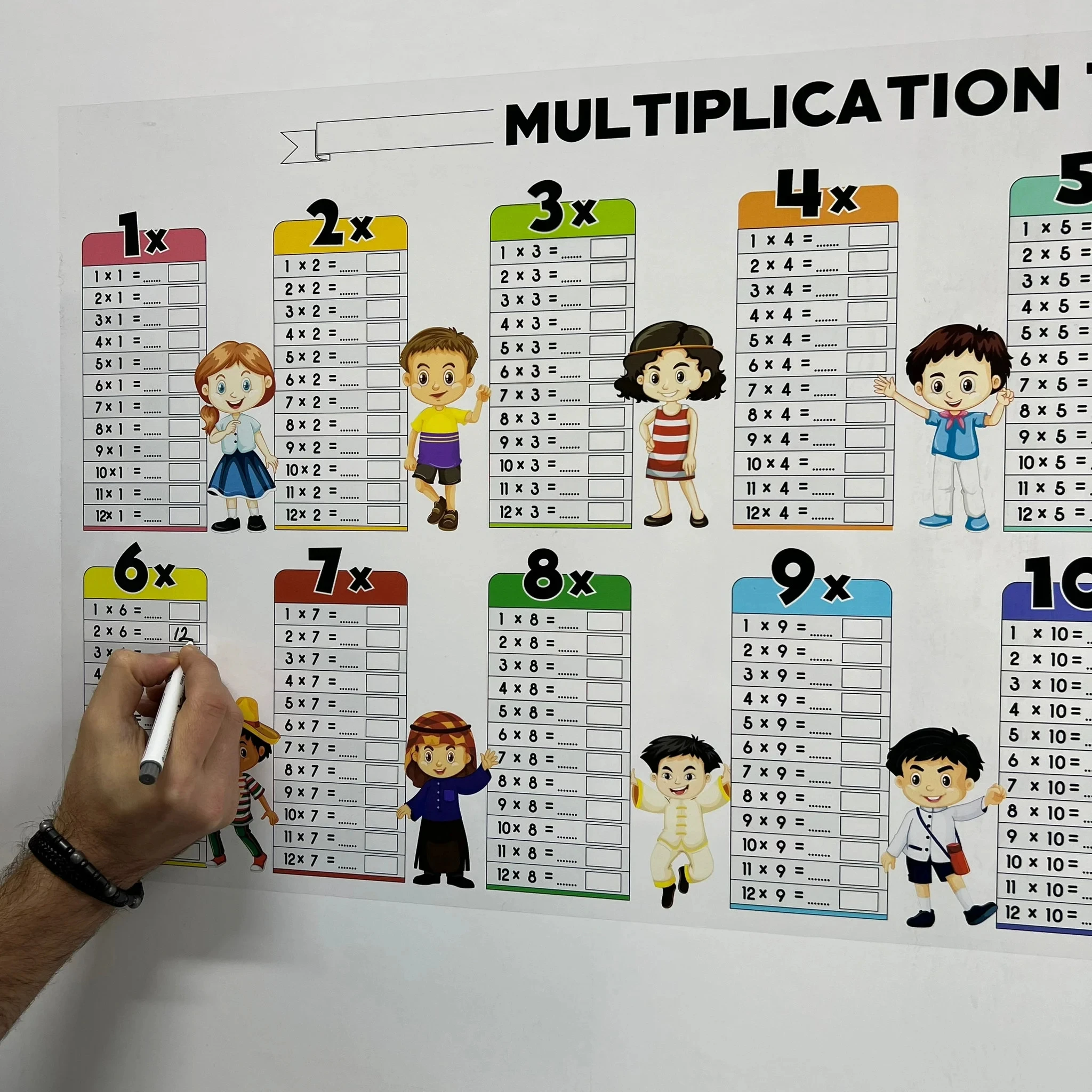 Dry erase multiplication table Educational Dry Erase Color Multiplication Kids Transparent Multiplication Table Reusable Colorful Mnemonics