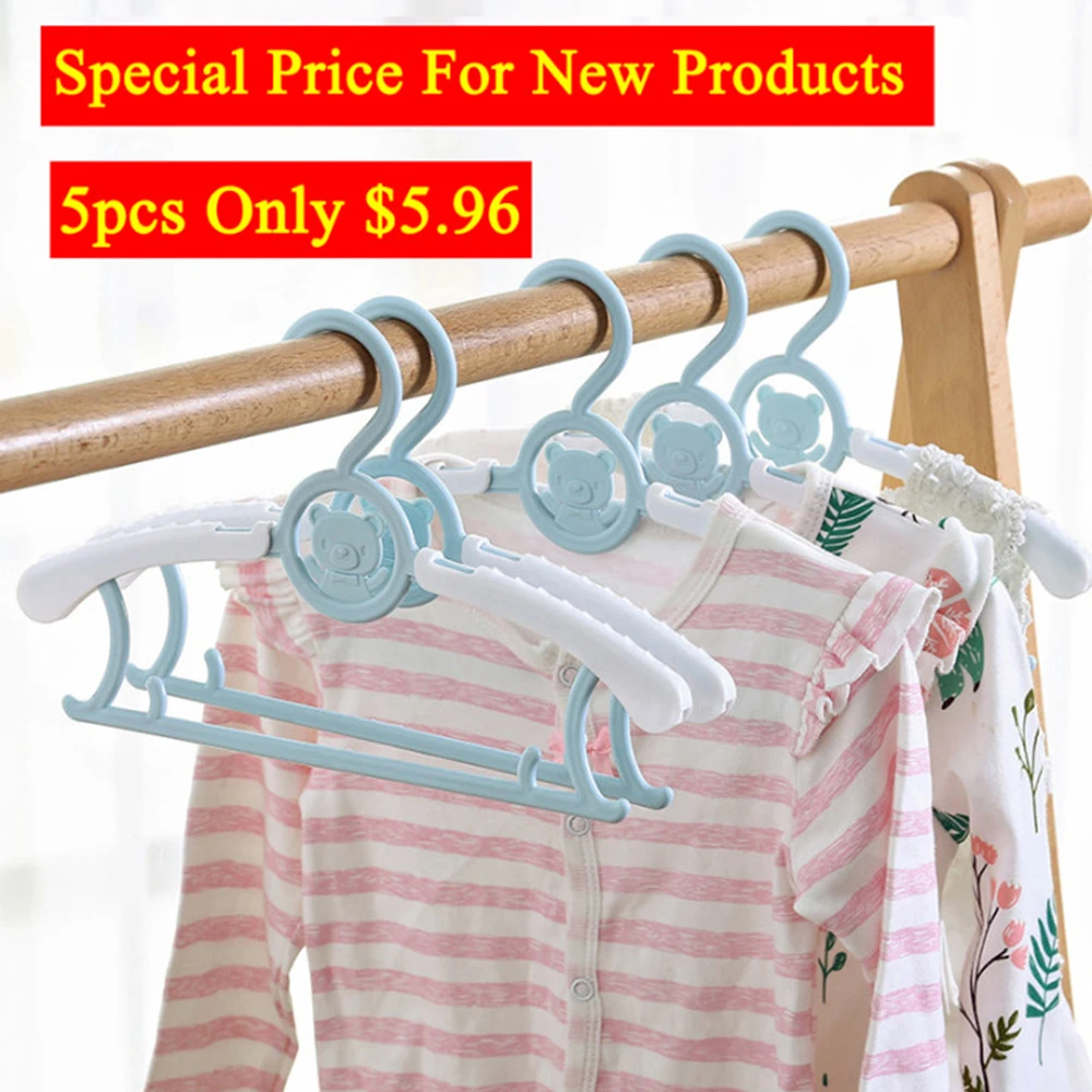 50-Pack Baby Hangers for Closet Adjustable Kids Hangers Non-Slip Heavy-Duty  Plastic Nursery Hangers Extendable Clothes Organizer for Newborn, Infant