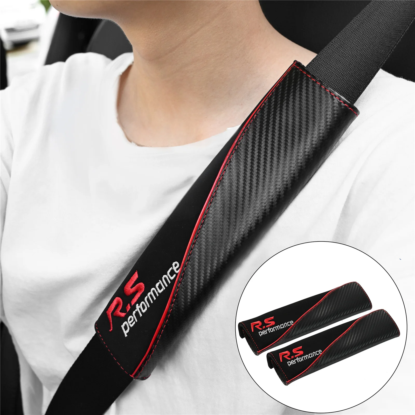 Paar Carbon Faser Auto Sicherheitsgurt Abdeckung Pads Universal Wildleder Schulter Kissen Schutz Fahrzeug Sitzgurt Innen Zubehör
