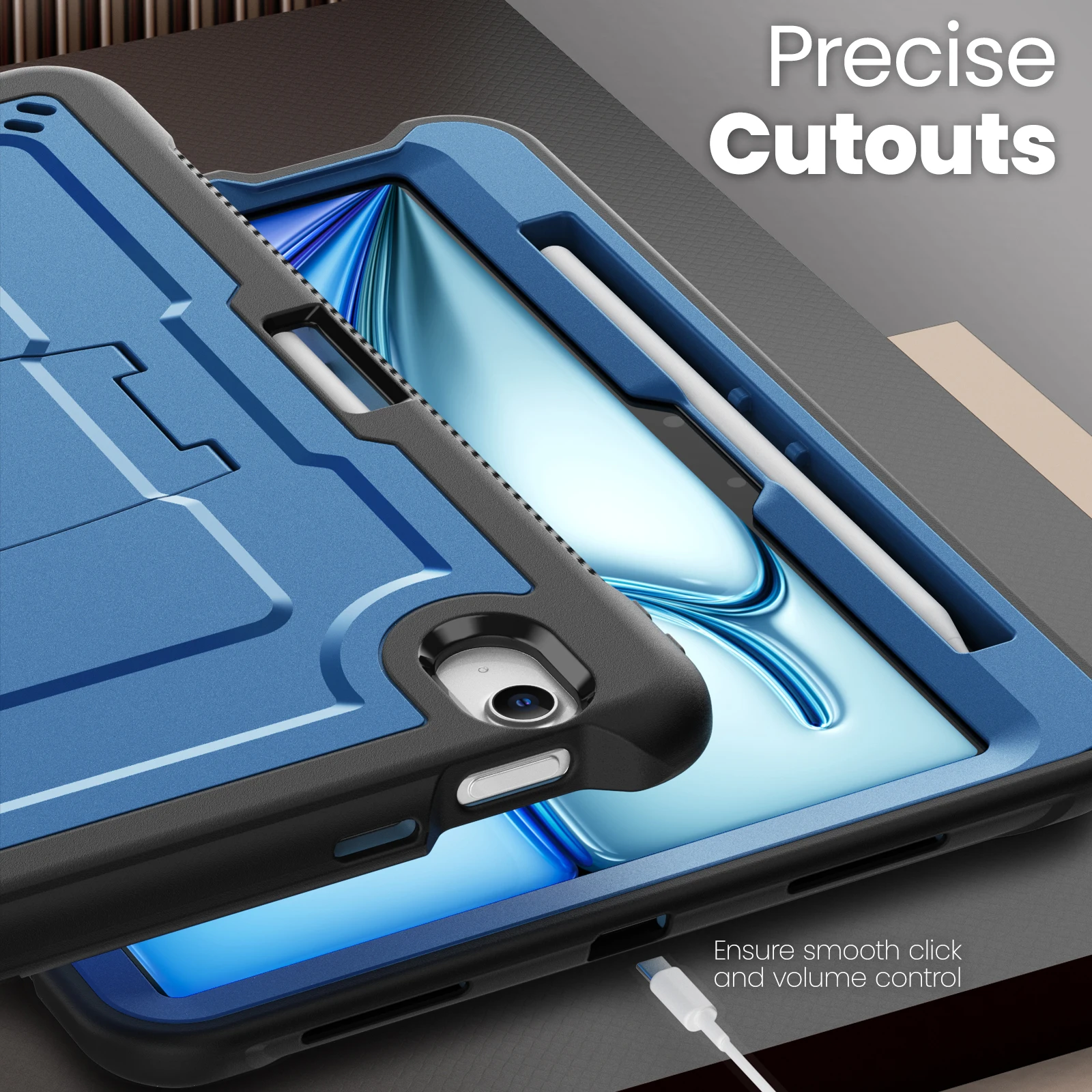Durable Armor Tablet Stand Case with Adjustable Viewing Angles