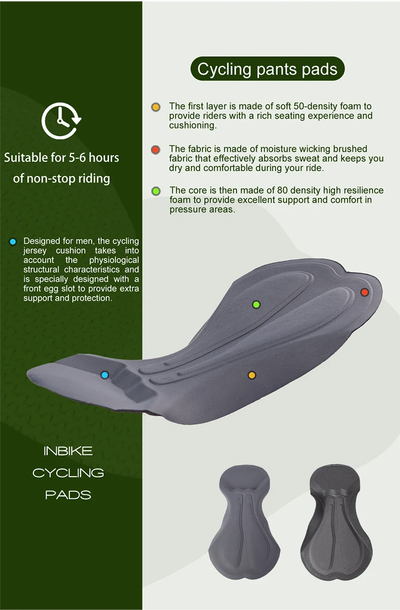 Description Picture 4 of itemINBIKE Men's Cycling Bib Shorts 3D Padded MTB Bike Shorts Pants Man Road Cycling Pants Bicycle Shorts Tights UV Protection