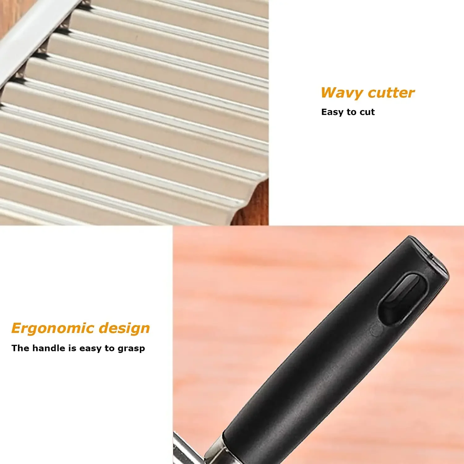 Crinkle Cutter Knife Fancy Wavy Cuts Stainless Steel for Potato Carrot Chip Vegetable French Fry Chopper Wave Slicer Accessories