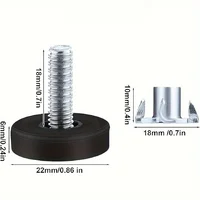 20 PCS Stainless Steel Adjustable Leveling Furniture Legs - Heavy Duty Non-Slip Base for Tables/Chairs/Cabinets/Sofas 4