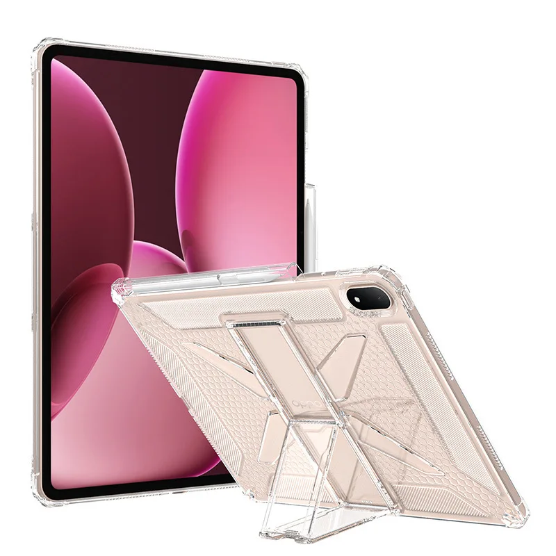 Clear TPU Tablet Pencil Holder Case with Shockproof Airbags