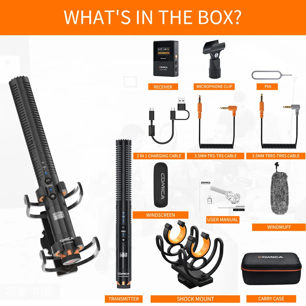 COMICA VM30 ショットガンマイク Comica VM30 Shotgun Microphone with Wireless Modes, Digital/Analog