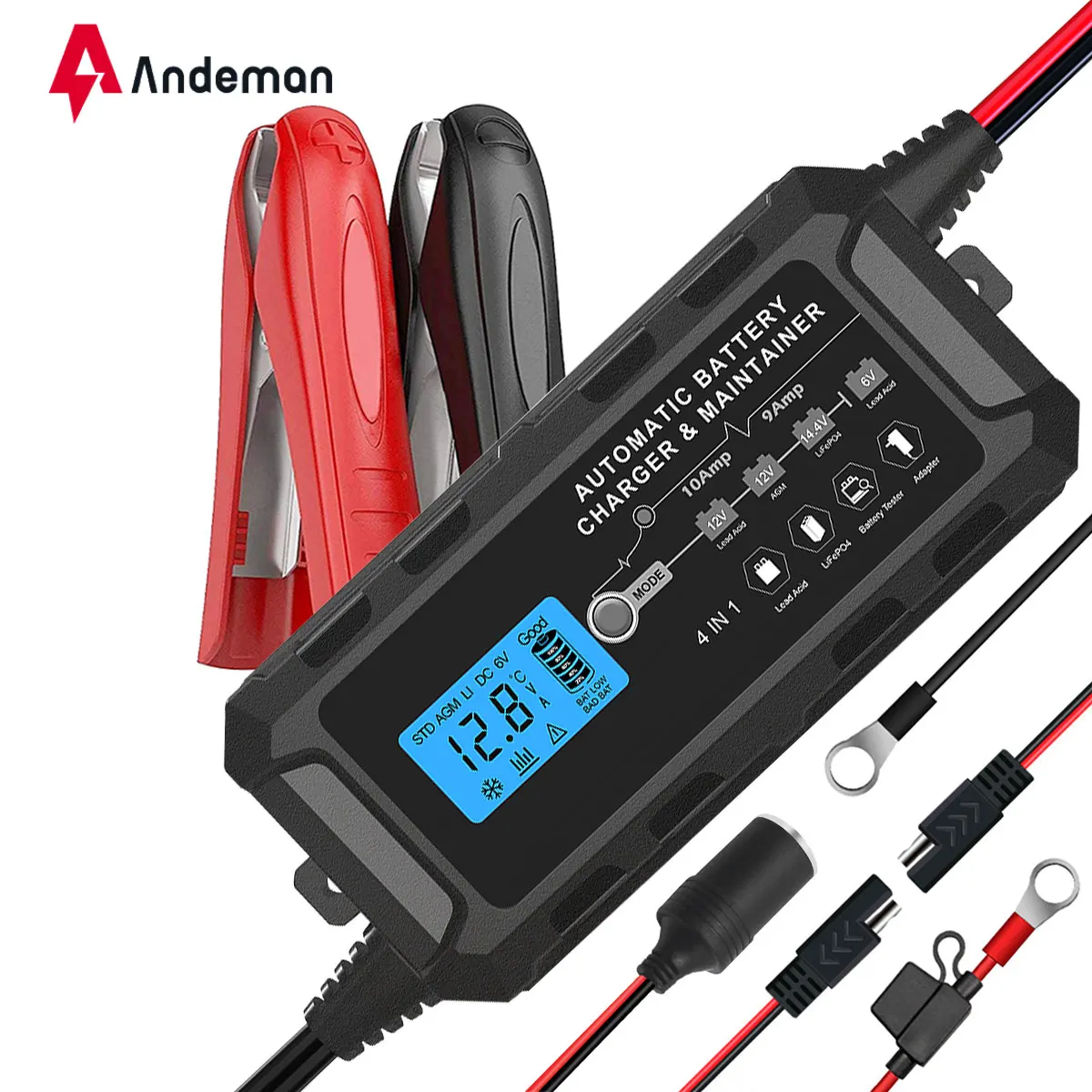 Andeman 12V-14V LCD Smart Schnelles Auto Batterie Ladegerät 110V-220V für  Auto Batterien intelligente Puls Reparatur Batterie Lade - AliExpress