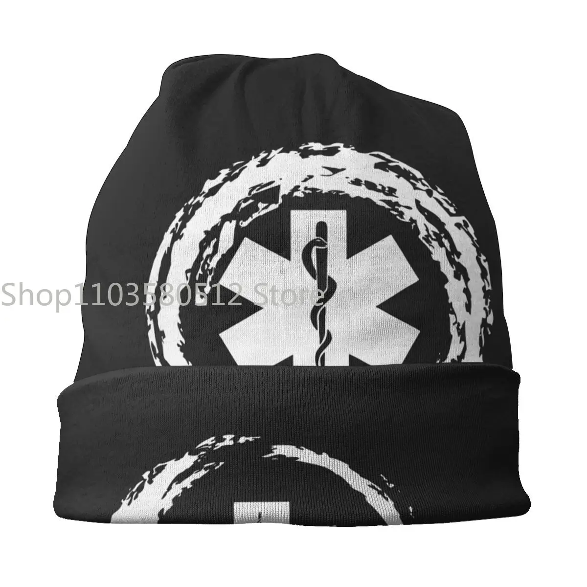  Star of Life 보넷 모자, 힙합 스키 스컬리 비니 모자, 응급 의료진 구급차, 남성 여성 니트 다기능 모자