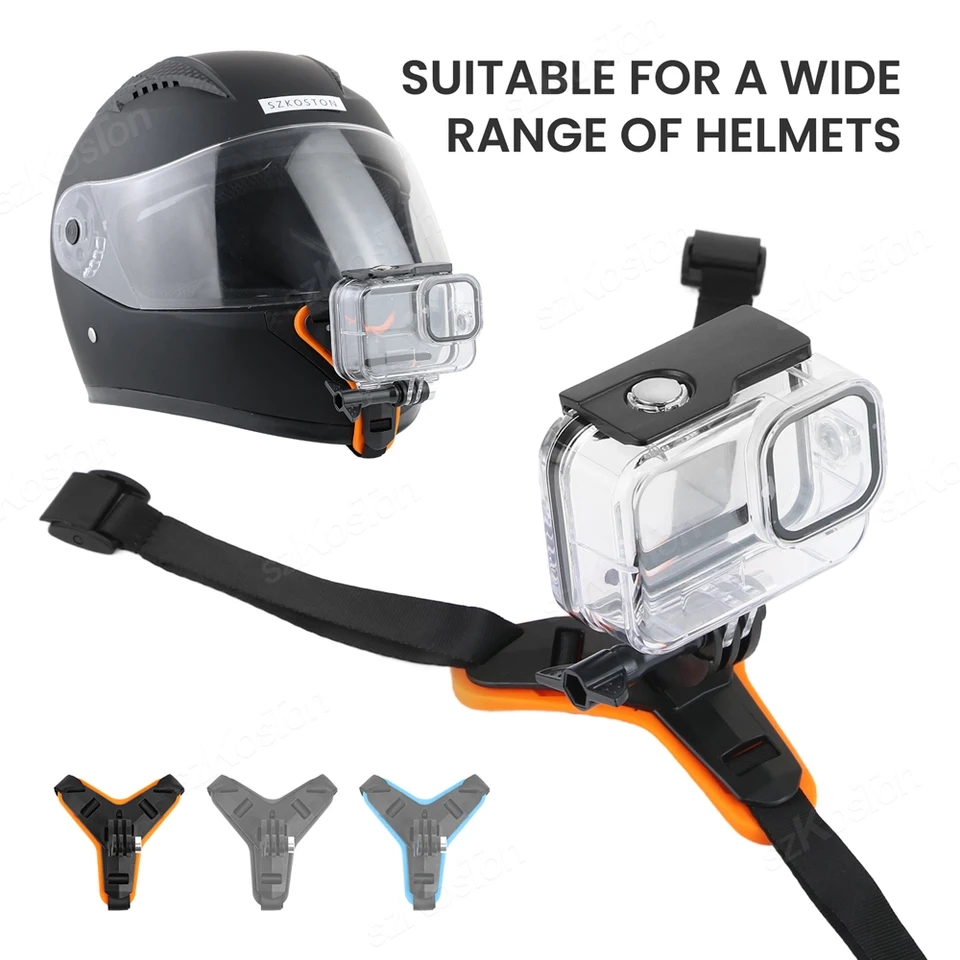 Supporto Action Cam Per Casco Moto - Kit 4 Pezzi Con Adattatore Per Riprese In Movimento