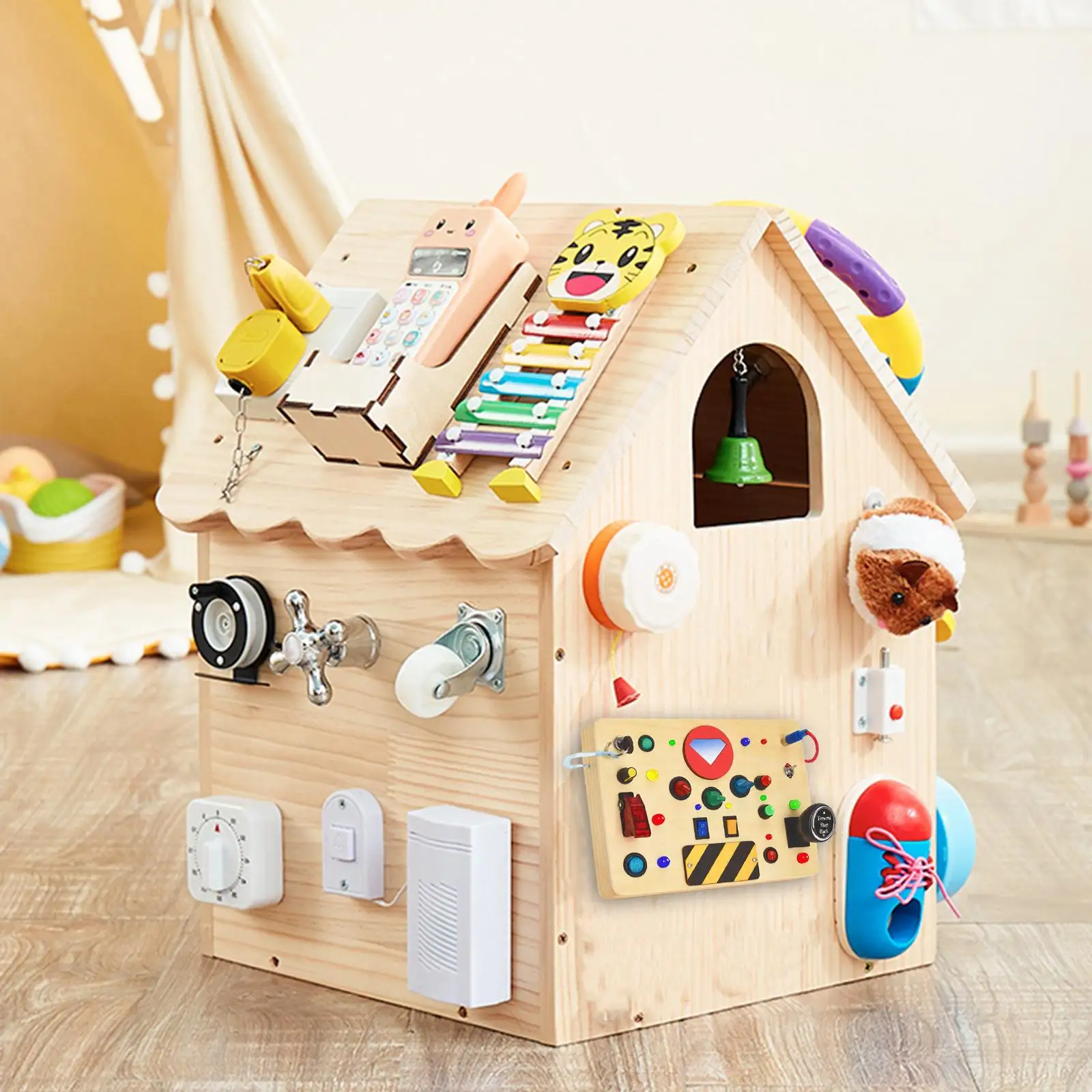 

LED Switch Board Teaching Prop Early Educational Toy for Travelling Toys Kids