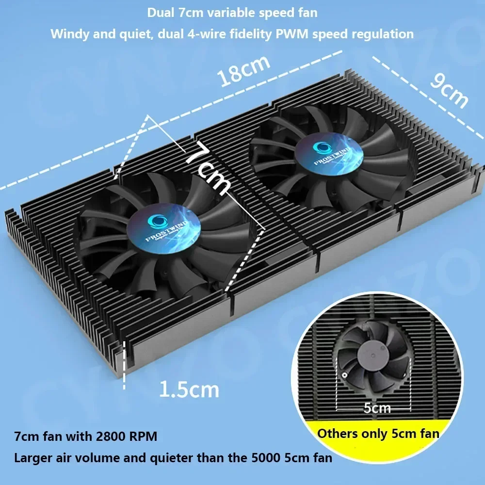 Gpu Backplate Radiador Rtx3090 4090 Painel Dissipador de Calor Memória de Vídeo Vram 3080 3070 Pwm Kit de Ventilador de Refrigeração Dupla Vga Gaming Cooler Diy - Imagem 2
