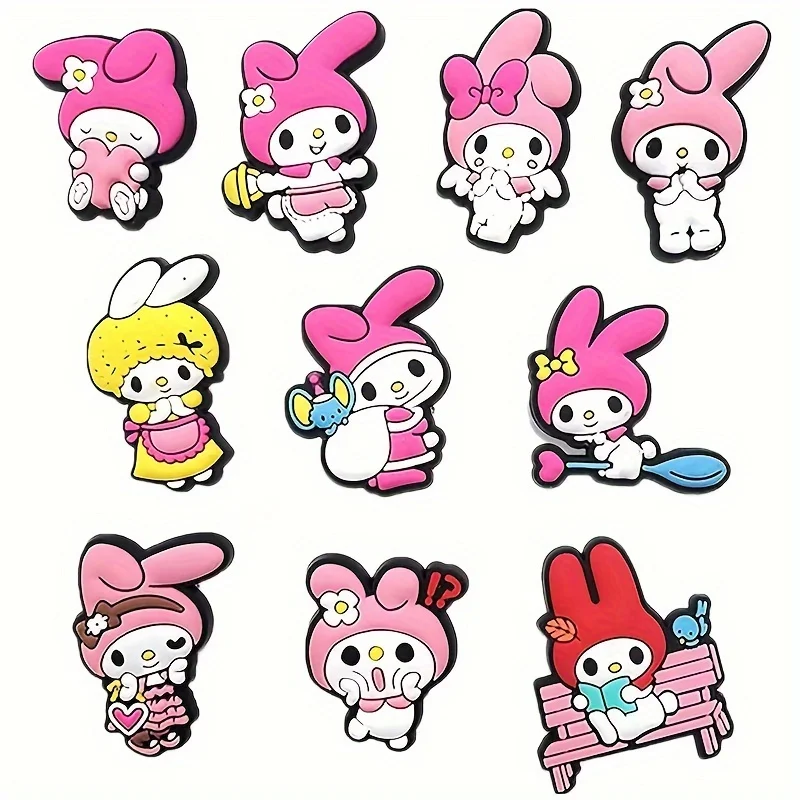 Shoe Charms MINISO 10/30pcs Sanrio For Clogs Bogg Bag Bubble Slides Sandals Gift Idea for Birthday