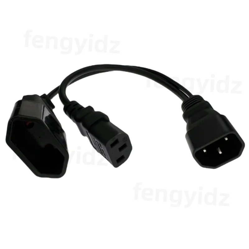 Y Splliter  ڵ IEC320 C14 ÷ 3    ̺ ڵ AC   C13 + CEE7/16 2Pin  