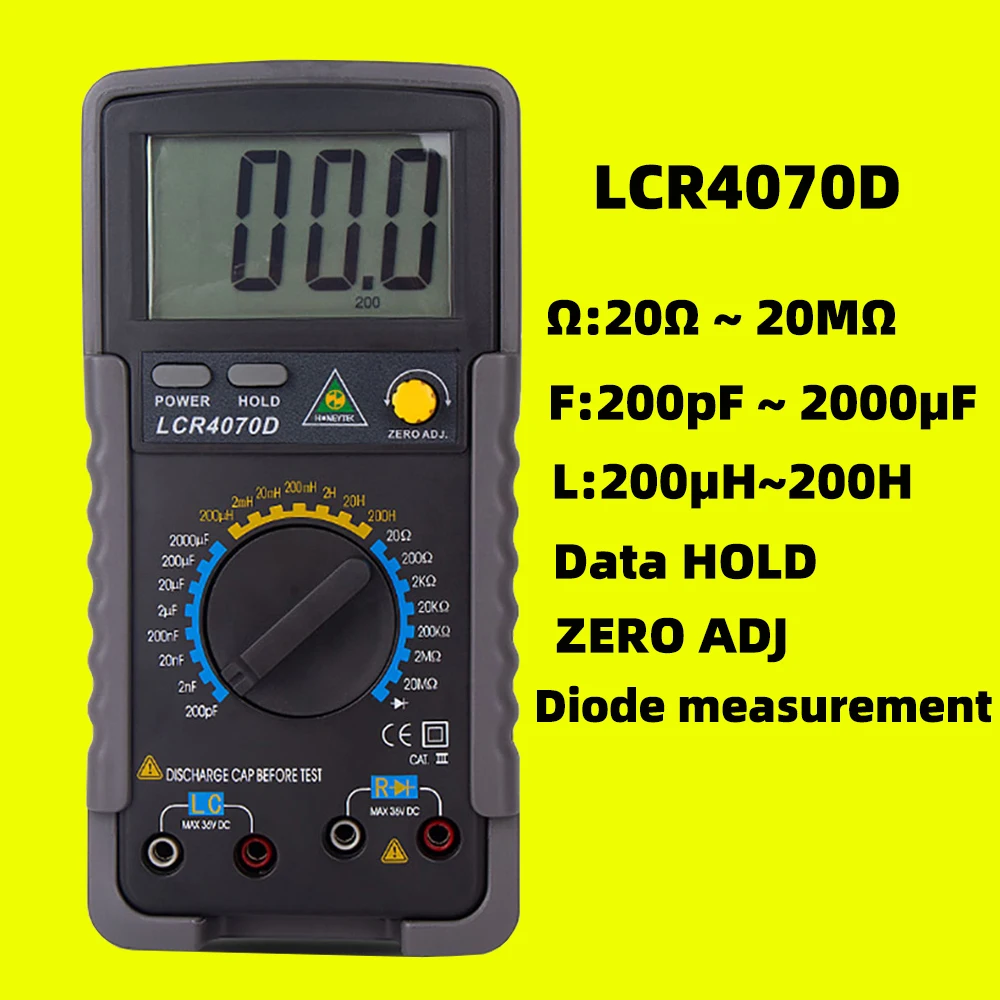 DigitalLCRCapacitorTesterProfessionalInductanceCapacitanceMeterCapacitorsCapacimeter