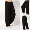 Men's Harem Pants Solid Color Yoga Pants Morning Exercise Tai Chi Pants Casual Wide Leg Pants Long Pants Harem Pants Male Slacks 3