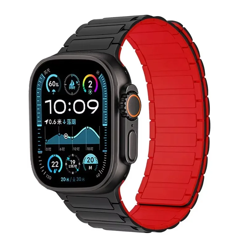 Textured Silicone Magnetic Bracelet Watchband Strap