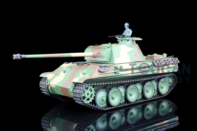 Children Gifts Toys Heng Long 1/16 Scale RC Tank 7.0 Plastic Panther G 3879 FPV 360° Turret Steel Gearbox Modle TH17487 5