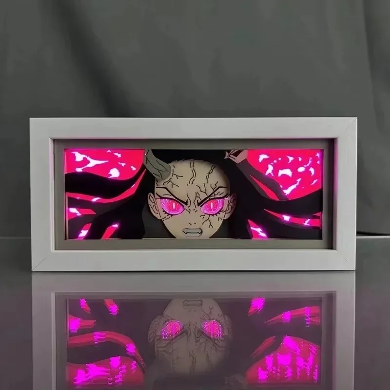 

Demon Slayer 3D Anime LED Light Box Kimetsu No Yaiba Kamado Tanjirou Nezuko Action Figure Toys Paper Carving Lamp Brithday Gift