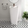 Well Made One Piece Pedestal Sink Washhand Stand Bathroom Furniture Sinks Fixture Home Improvement 6