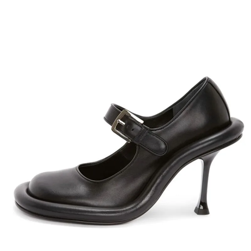 

2023 Spring/Summer New Women's Mary Jane Women's Shoes Thin High Heel Round Toe Single Shoes Fashion Large Women's Shoes