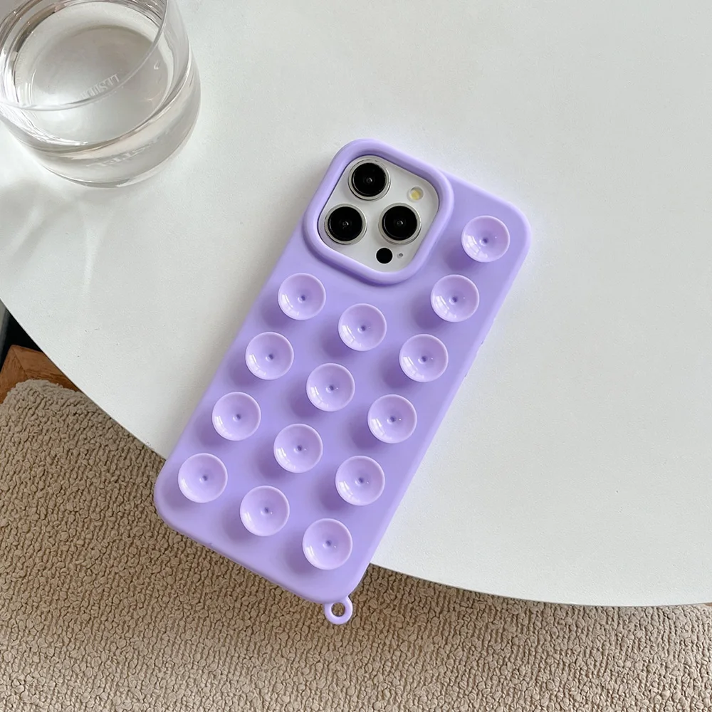 Shockproof Anti-Slip Silicone Phone Case with Suction Cup Design