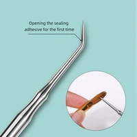 1Pcs Nail Pen Cleaning Comb Stainless Steel Eyelash Picking Stick with Comb Curling Eyelash Assistant Assisted Grafting Combing 2