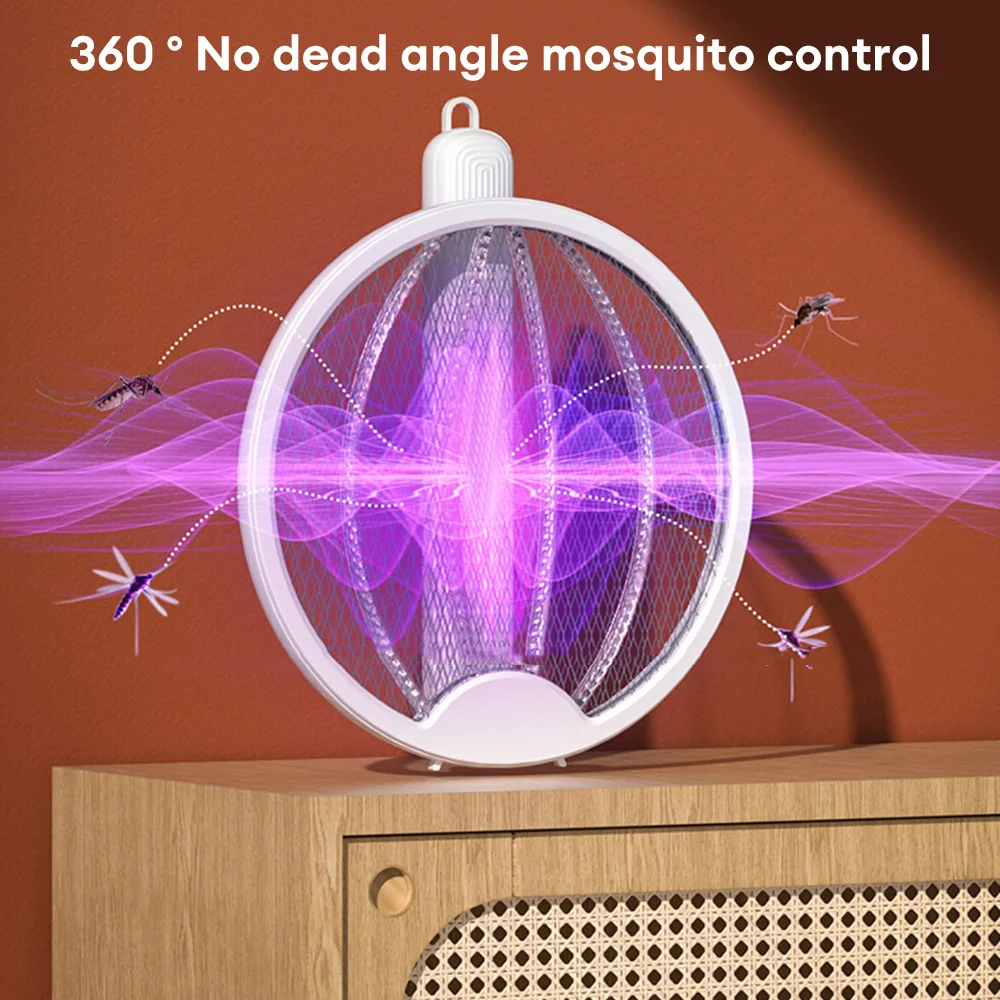 Raquette anti-moustiques électrique 4 en 1, aste par USB, lampe UV